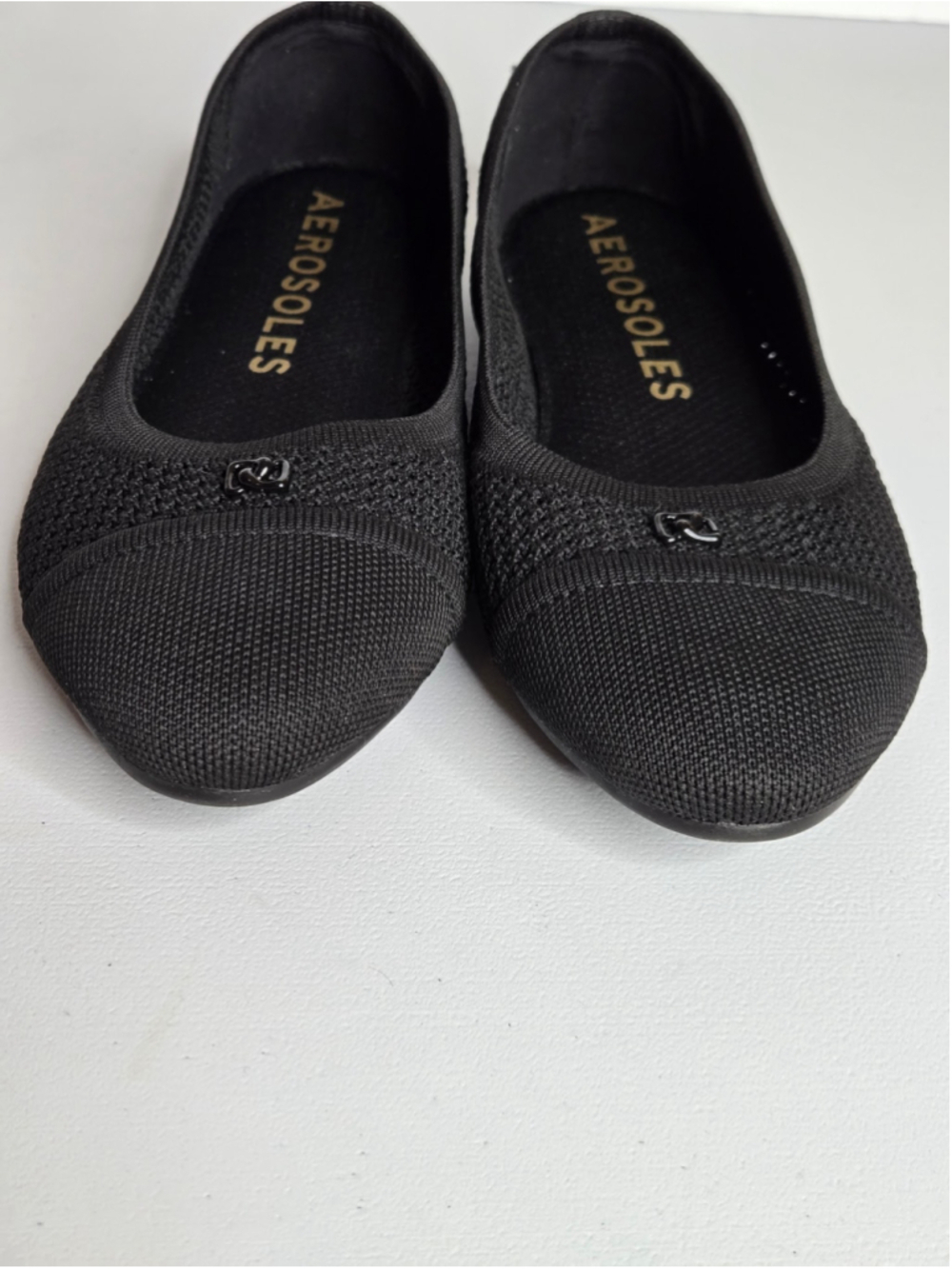 Aerosoles Women Annelie Black Knit Ballet Flats Slip-On Sz 12W - Picture 6 of 8